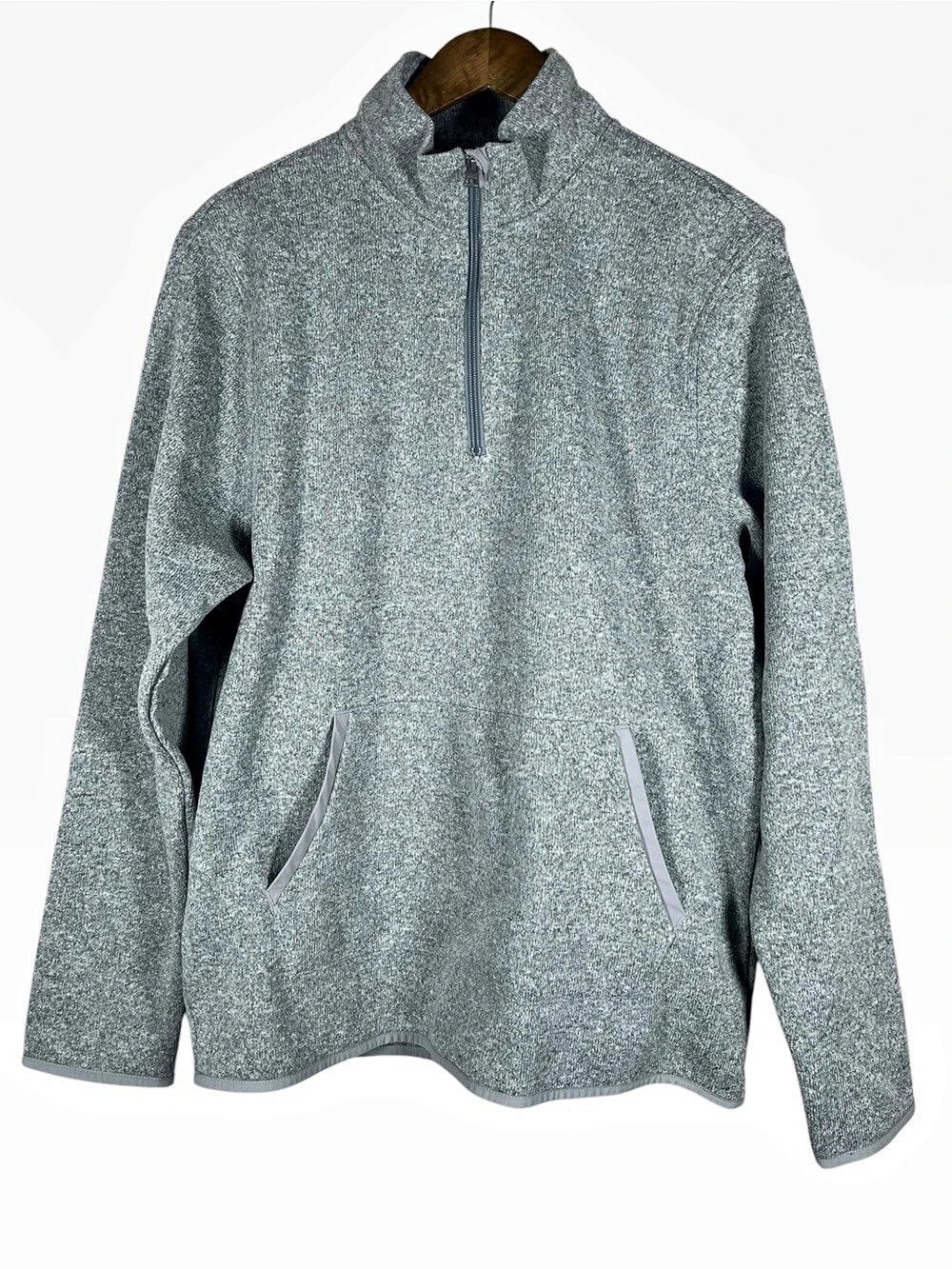 J.Crew Mercantile Mens Quarter Zip Pullover Size Large Gray Fleece NWT Gorpcore